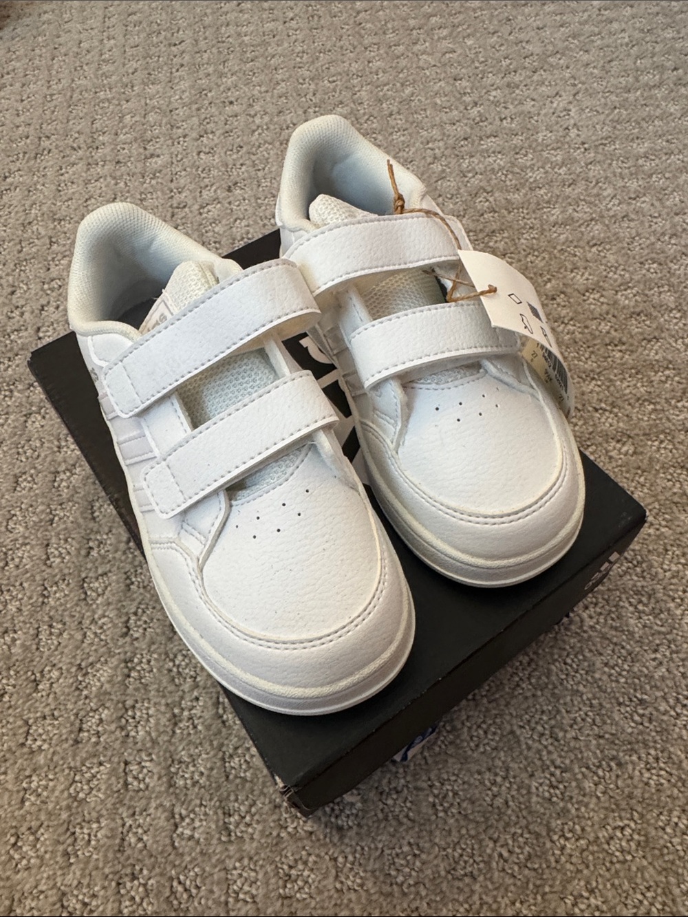 adidas Kids White Velcro Sneakers